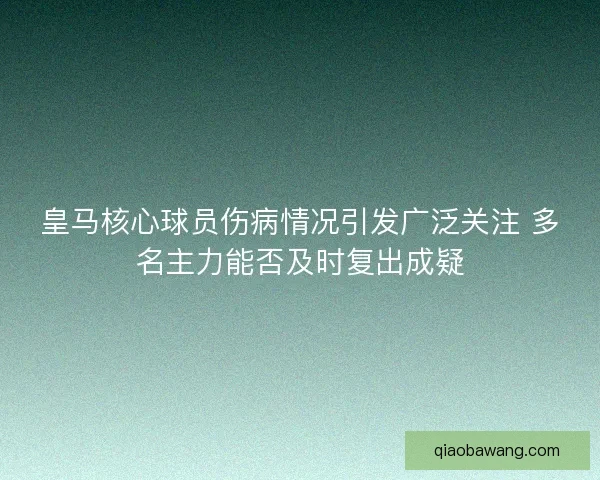 皇马核心球员伤病情况引发广泛关注 多名主力能否及时复出成疑