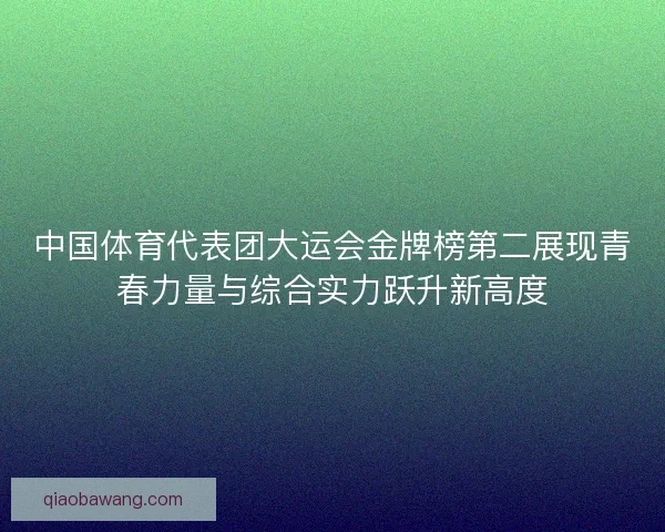 中国体育代表团大运会金牌榜第二展现青春力量与综合实力跃升新高度