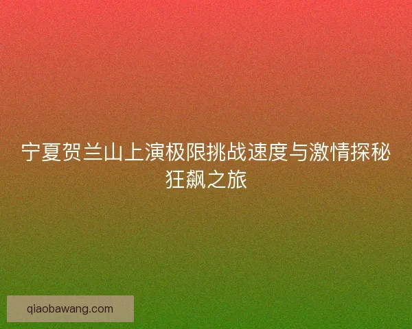 宁夏贺兰山上演极限挑战速度与激情探秘狂飙之旅